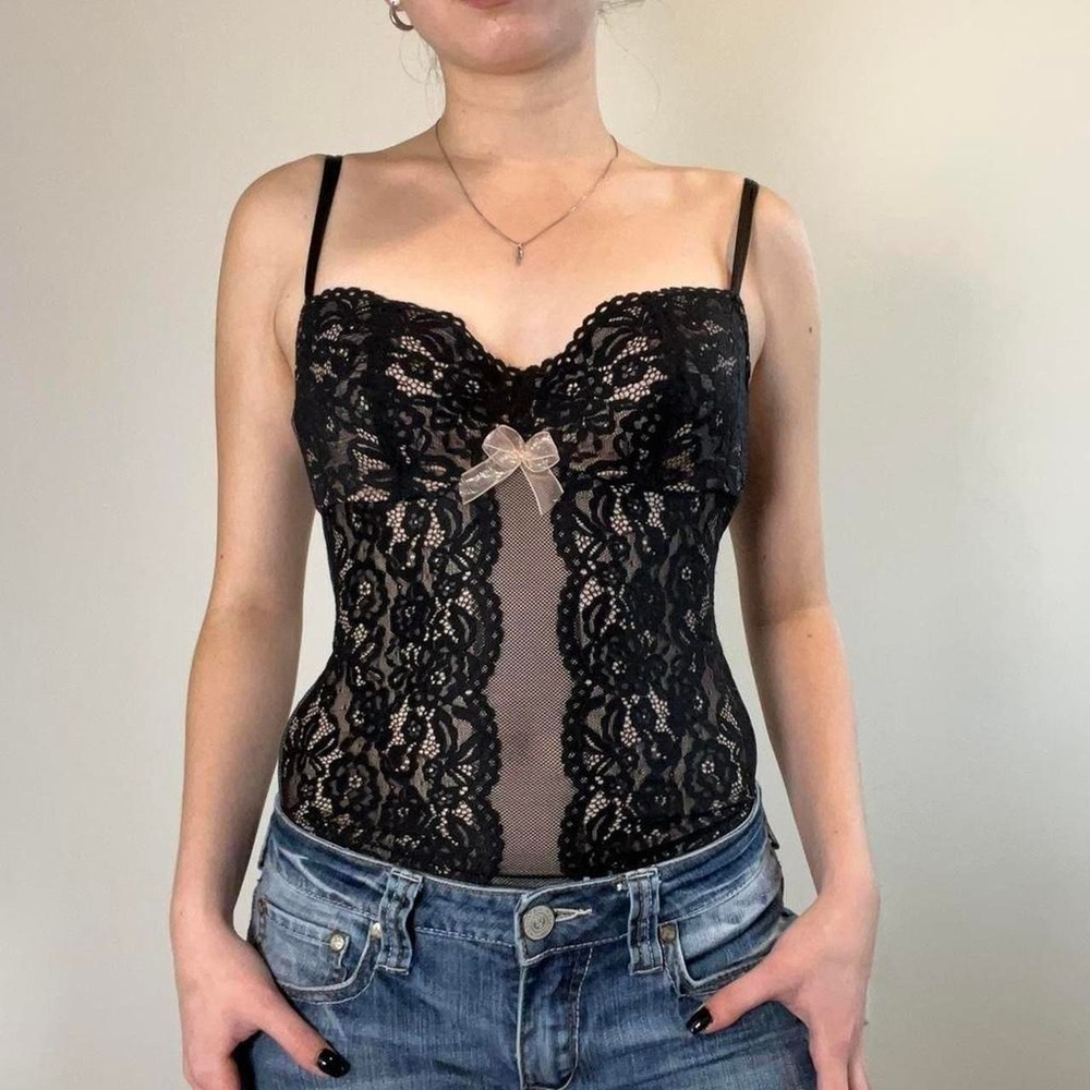 B. tempt'd Black and Pink Corset